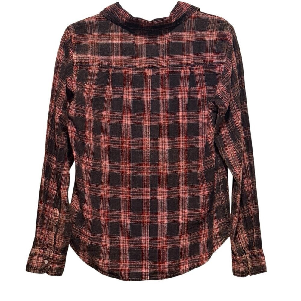 NWT Sundry Button Down Plaid Cotton Pink Black Shirt Womens size 1 Small - Picture 2 of 11
